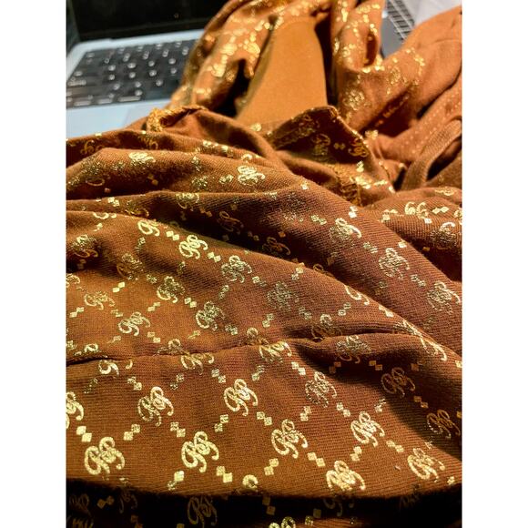 Vintage Y2K Baby Phat Gold Logo Short Sleeve Hoodie T-Shirt Gold Brown - Medium - Picture 8 of 10